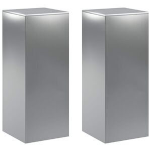 vidaXL Plantenstandaard 2 pcs zilver 40 x 40 x 100 cm Roestvrij staal