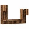 vidaXL TV-kast met LED -striplichten 4 pcs Oud hout Bewerkt hout