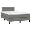 vidaXL Boxspring met matras en LED stof donkergrijs 120x190 cm