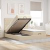 vidaXL Ottoman bed met matrassen 160x200cm stof cr&egrave;mekleurig