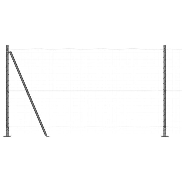 vidaXL Afrasteringspaal 7 pcs Grijs Staal