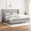 vidaXL Boxspring met matras stof lichtgrijs 200x200 cm