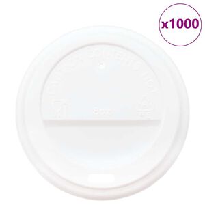 vidaXL Papieren koffiebekerdeksels &Oslash;80 mm 8oz 1000 st kunststof wit