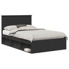 vidaXL Bedframe met hoofdeinde Zwart 120 x 190 cm Massief grenenhout