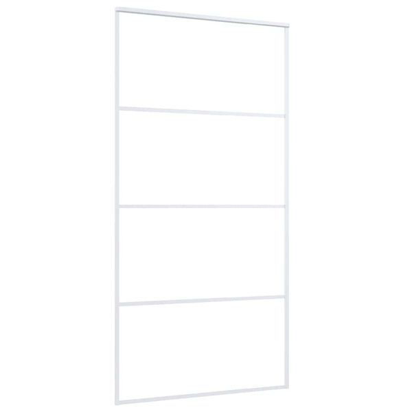 vidaXL Schuifdeur 102,5x205 cm ESG-glas en aluminium wit