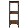vidaXL Boekenkast 3-laags 80x30x86 cm bewerkt hout bruin eikenkleur
