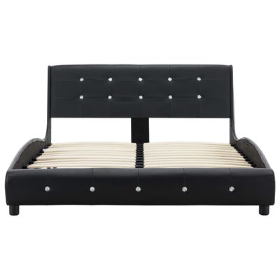 vidaXL Bed met matras kunstleer zwart 120x200 cm