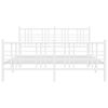 vidaXL Bedframe met hoofd- en voeteneinde metaal wit 150x200 cm