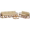 vidaXL Buiten bankenset met kussen 8 pcs Natuurlijk en Beige