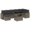 vidaXL 8-delige Loungeset met kussens poly rattan grijs