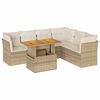 vidaXL 7-delige Loungeset met kussens poly rattan beige