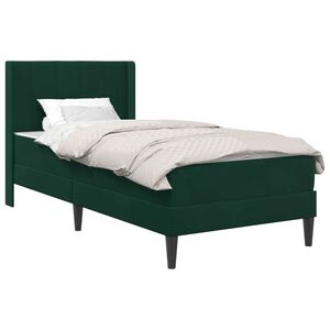 vidaXL Bedframe met matras Donkergroen 80 x 200 cm Fluweel