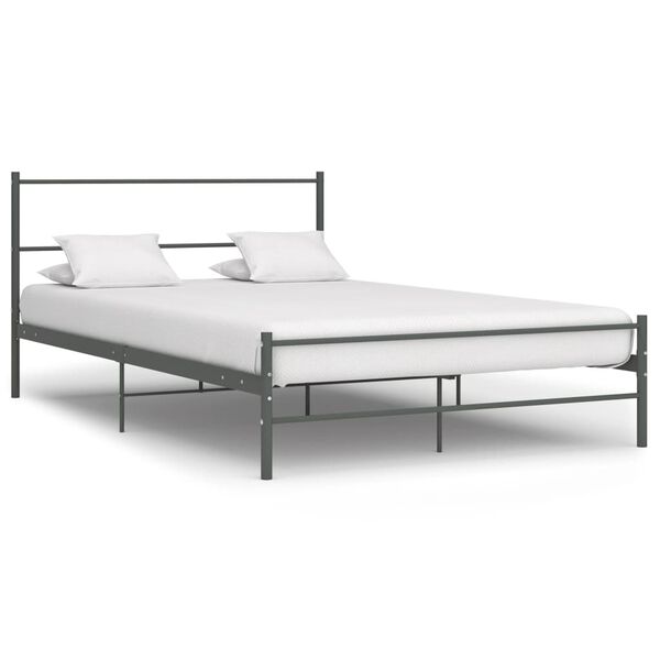 vidaXL Bedframe metaal grijs 120x200 cm