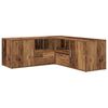vidaXL Hoekkast 200x40x45 cm bewerkt hout oud houtkleurig