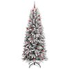 vidaXL Kunstkerstboom Wit 210 cm PVC en Plastic en Staal en PE