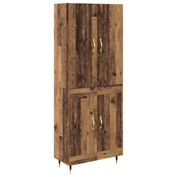 vidaXL Highboard Oud Hout 69,5 x 34 x 180 cm Bewerkt hout