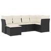vidaXL 6-delige Loungeset met kussens poly rattan zwart