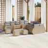 vidaXL Tuin Sofa Set met kussen met opslag 14 pcs beige en lichtgrijs