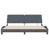 vidaXL Bedframe met LED zonder matras fluweel donkergrijs 200x200 cm