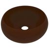 vidaXL Wastafel rond 40x15 cm keramiek mat donkerbruin
