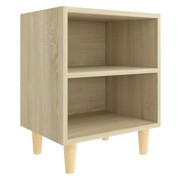 vidaXL Nachtkastjes 2 st met houten poten 40x30x50 cm sonoma eiken