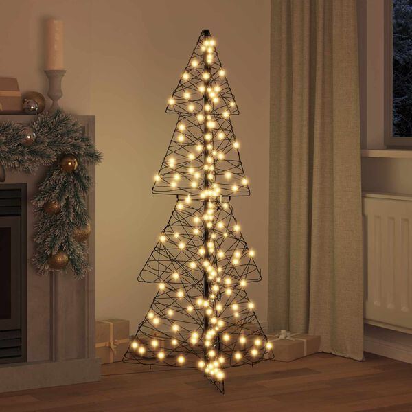vidaXL Kerstboom met 160 LED Warmwit 150 cm Rattan