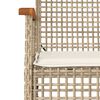 vidaXL 4-delige Tuinset met kussens poly rattan beige