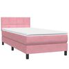 vidaXL Boxspring met matras en LED fluweel roze 100x220 cm