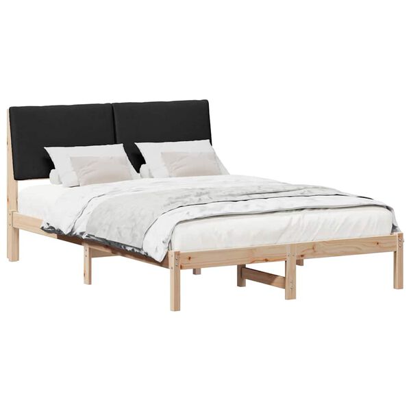 vidaXL Bedframe Bruin en zwart 160 x 200 cm Massief grenenhout