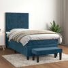 vidaXL Boxspring met matras fluweel donkerblauw 90x200 cm