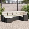 vidaXL 6-delige Loungeset met kussens poly rattan zwart