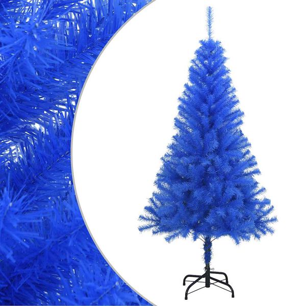 vidaXL Kunstkerstboom met standaard 120 cm PVC blauw