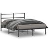vidaXL Bedframe met hoofdbord metaal zwart 140x200 cm