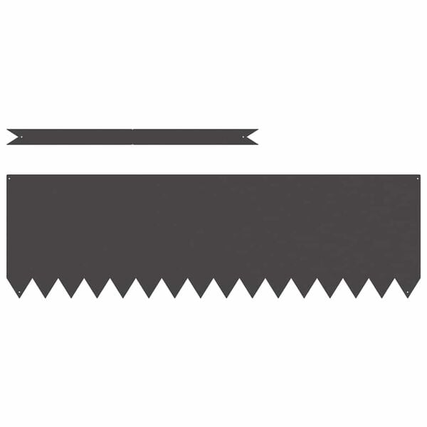 vidaXL Tuinrand 20 pcs Zwart 100 x 0.05 x 20 cm Koudgewalst staal