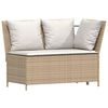vidaXL 5-delige Loungeset met kussens poly rattan beige