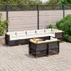 vidaXL 9-delige Loungeset met kussens poly rattan zwart