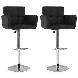 vidaXL Barstoelen 2 st kunstleer zwart