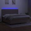 vidaXL Boxspring met matras en LED stof taupe 200x200 cm