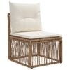 vidaXL Armloze Sofa eenheid Beige poly rattan