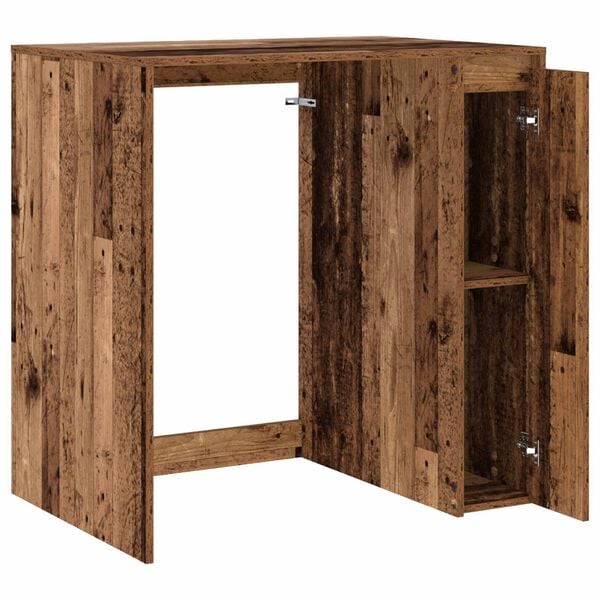 vidaXL Wasmachinekast met opslag Oudhout 87 x 60 x 69 cm Bewerkt hout