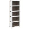 vidaXL Opbergbox stapelbaar met wielen 5-laags 75 L 64x40x179 cm