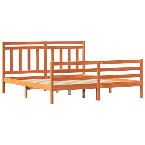 vidaXL Bedframe met hoofdeinde Wasbruin 180 x 200 cm