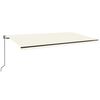 vidaXL Luifel automatisch met LED en windsensor 600x350 cm cr&egrave;mekleur