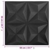 vidaXL Wandpanelen 48 pcs Origami Zwart 50 x 50 cm XPS Schuim
