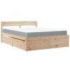 vidaXL Bed met lades en matras massief grenenhout 160x200 cm