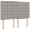 vidaXL Hoofdbord LED 144x5x118/128 cm stof lichtgrijs