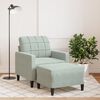vidaXL Fauteuil met voetenbank 60 cm fluweel lichtgrijs