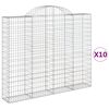 vidaXL Schanskorven 10 st gewelfd 200x30x160/180 cm ijzer