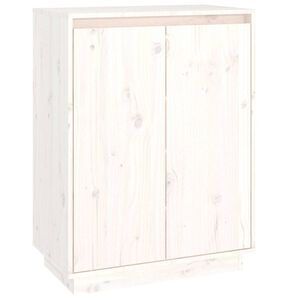 vidaXL Schoenenkast 60x35x80 cm massief grenenhout wit
