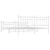 vidaXL Bedframe met hoofd- en voeteneinde metaal wit 200x200 cm